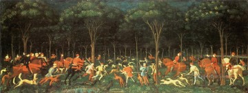 cazar en el bosque por paolo uuccello c 1470 Pinturas al óleo
